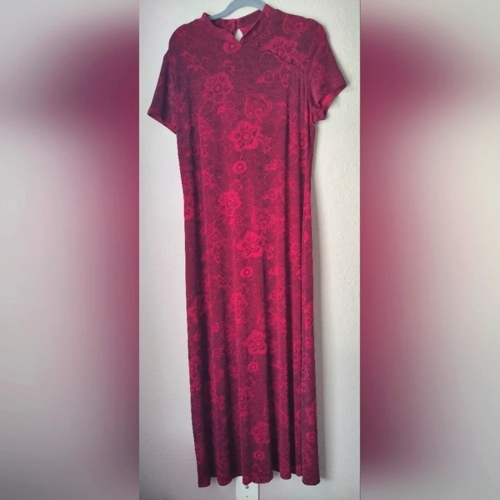 CDC Women's Maxi Floral Burgundy Dress Size 16